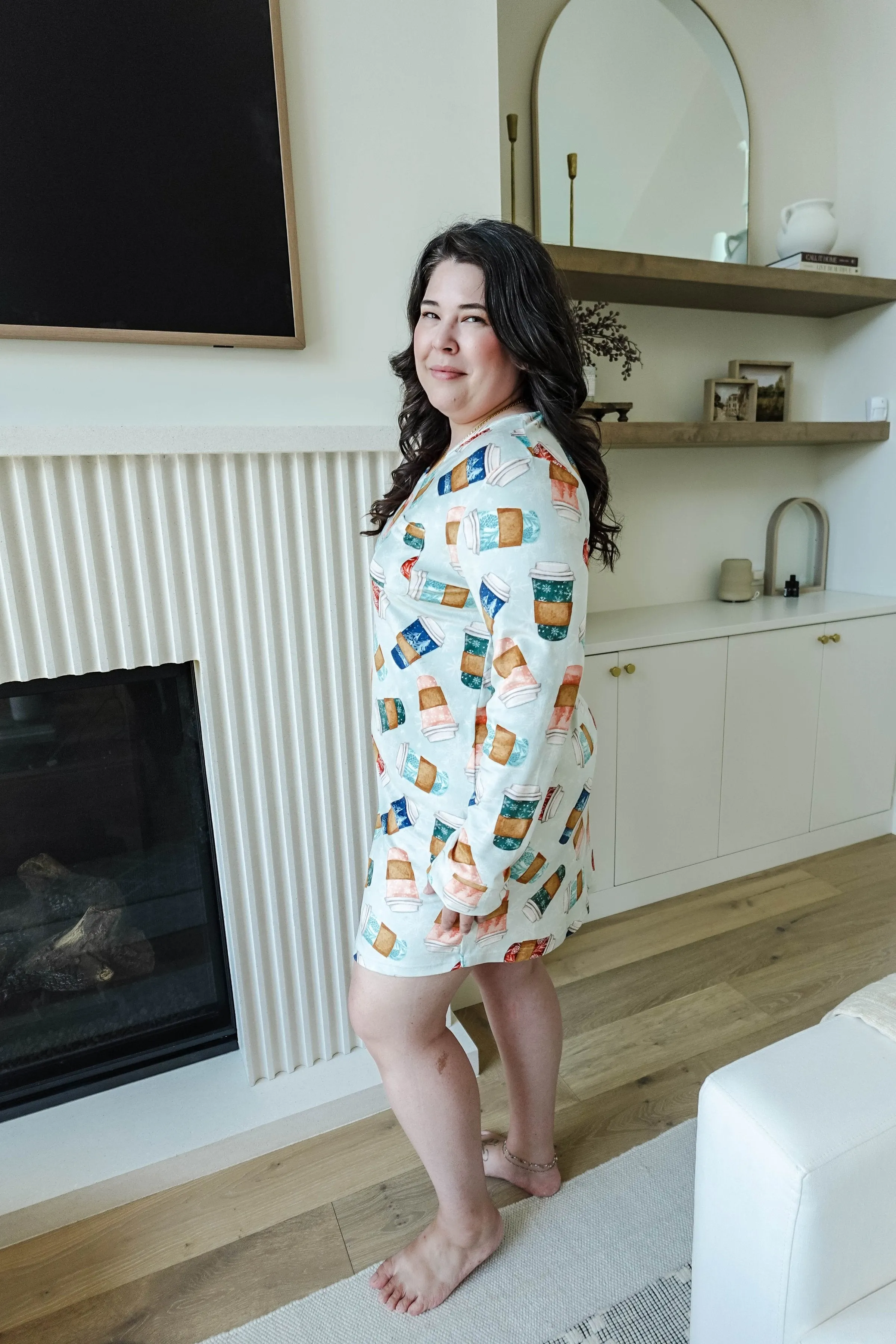 🥤 Nightshirt Velvety Velour Coffee Break🥤