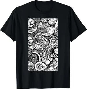 Abstract art Line art Swirling patterns Artistic T-Shirt
