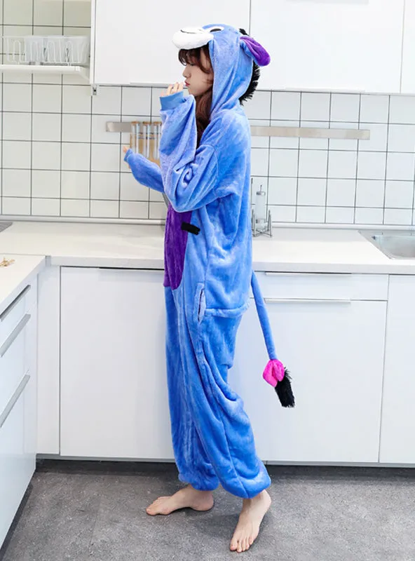 Cartoon Pajamas Siamese Pajamas Blue Donkey