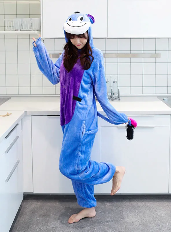 Cartoon Pajamas Siamese Pajamas Blue Donkey