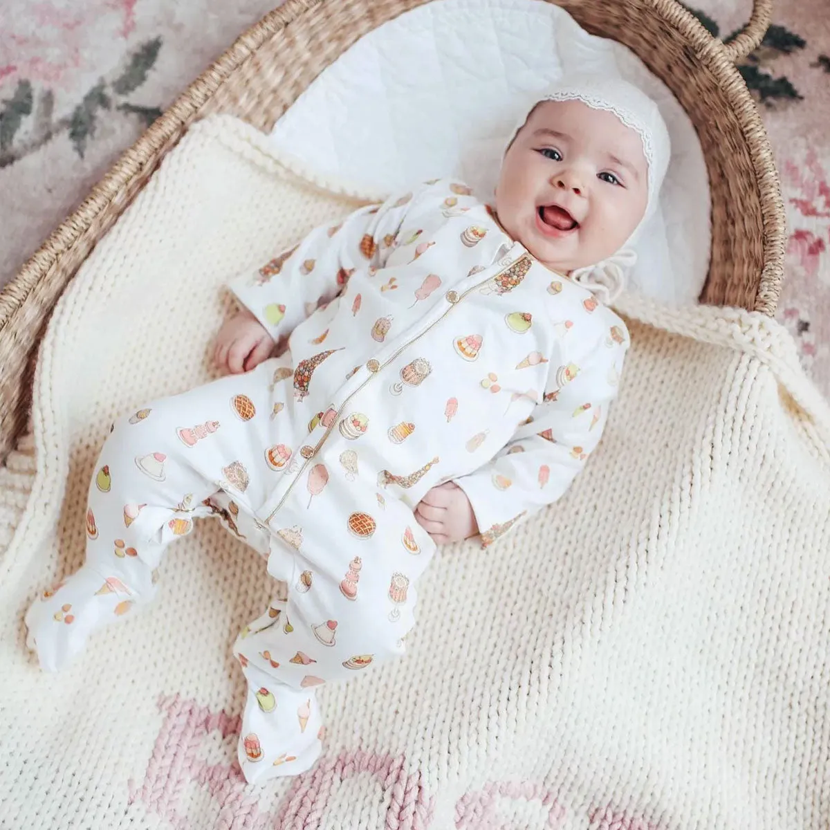 Classic Playsuit Footed Onesie in Sweetie Pie