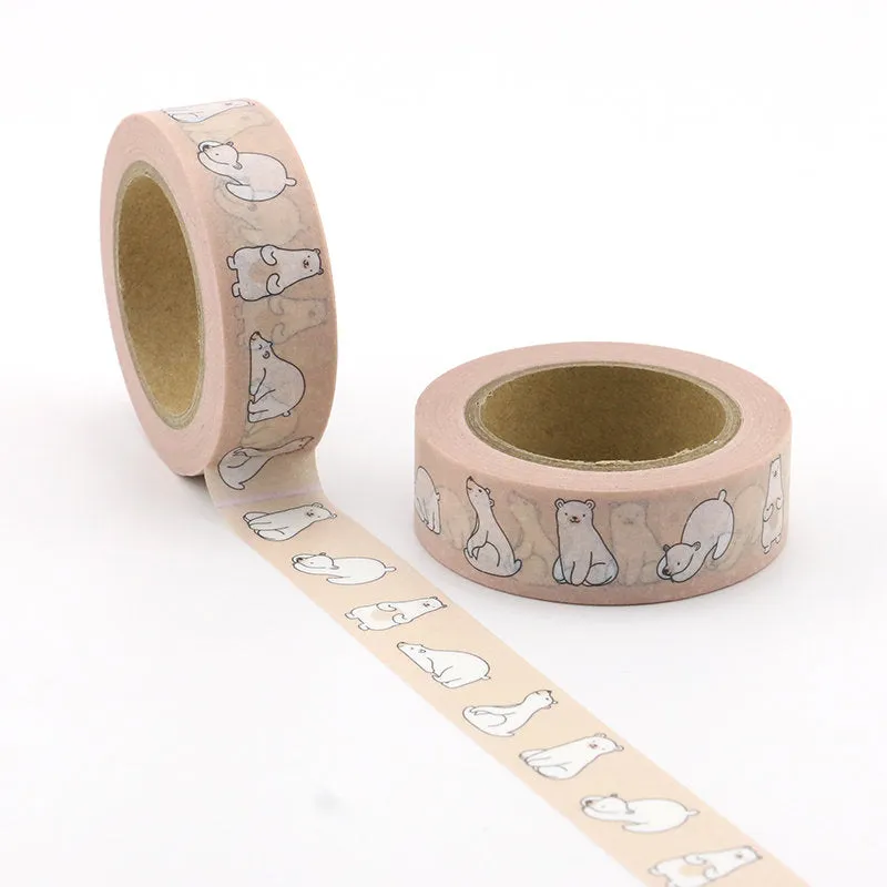 Cute Polar Bear Washi Tape - Craft Supplies - Scrapbooking - Planner Stickers - Erin Condren - Bujo Planner - Bible Journaling