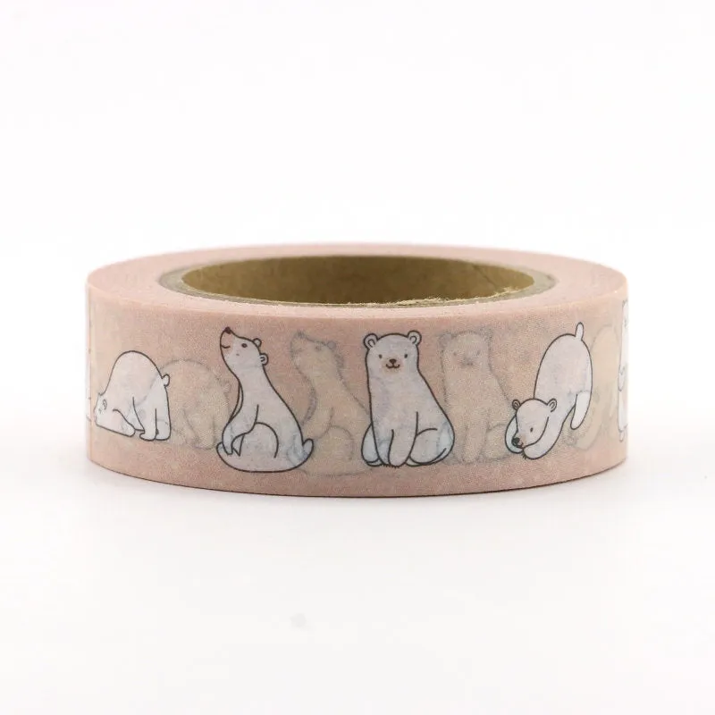 Cute Polar Bear Washi Tape - Craft Supplies - Scrapbooking - Planner Stickers - Erin Condren - Bujo Planner - Bible Journaling