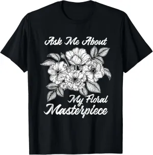 Floral Artist Flower Sketch Artistic Painting Cool Painter T-Shirt