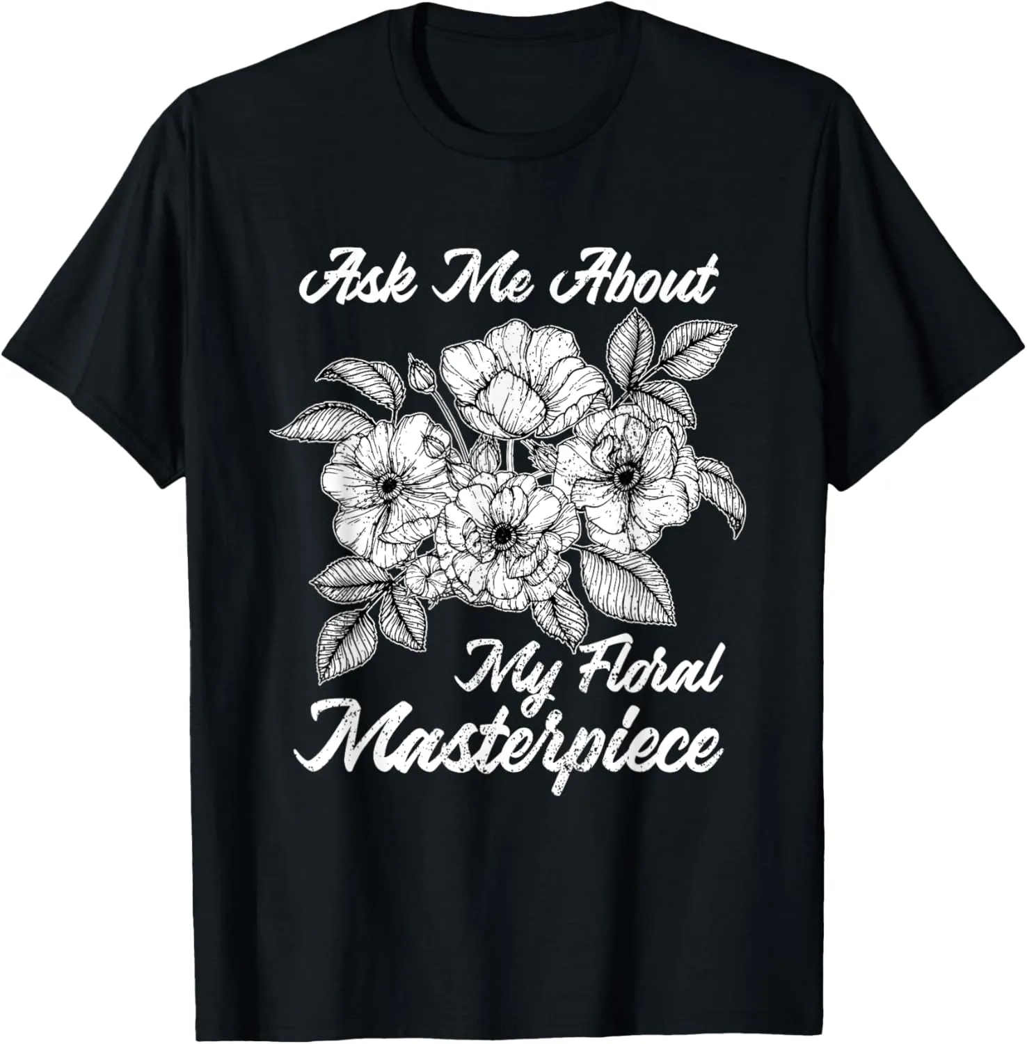 Floral Artist Flower Sketch Artistic Painting Cool Painter T-Shirt