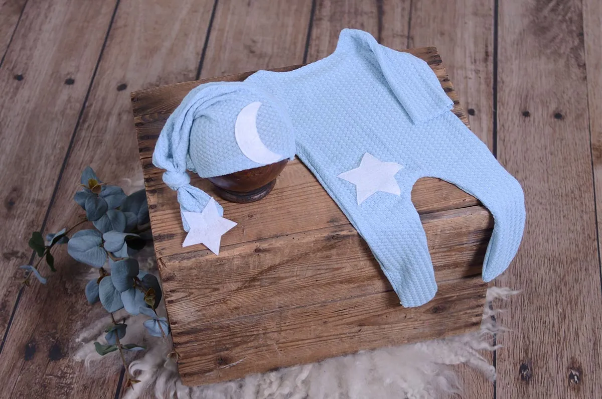 Footed Pajamas & Hat - Perforated - Cloud