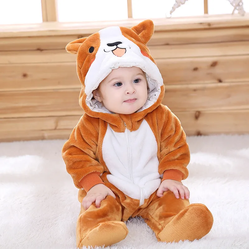 Infant Male And Female Baby 0-3 Years Old Animal Single Layer Jumpsuit Romper
