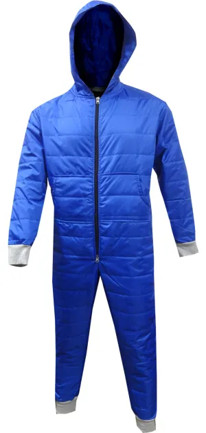Insulated Super Warm Royal Blue Hooded Onesie Pajama
