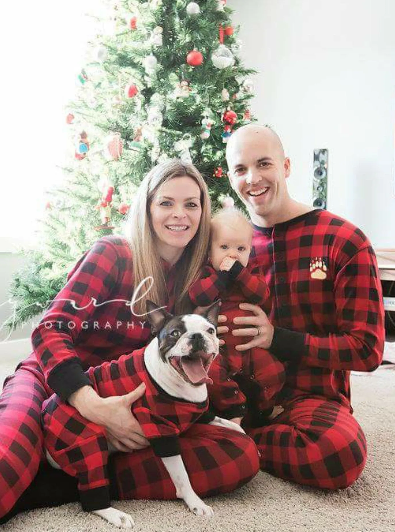 Lazyone Youth & Adult Buffalo Plaid BEAR CHEEKS Flapjack Matching Christmas Pj's