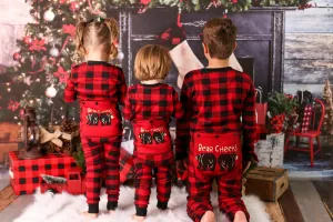 Lazyone Youth & Adult Buffalo Plaid BEAR CHEEKS Flapjack Matching Christmas Pj's
