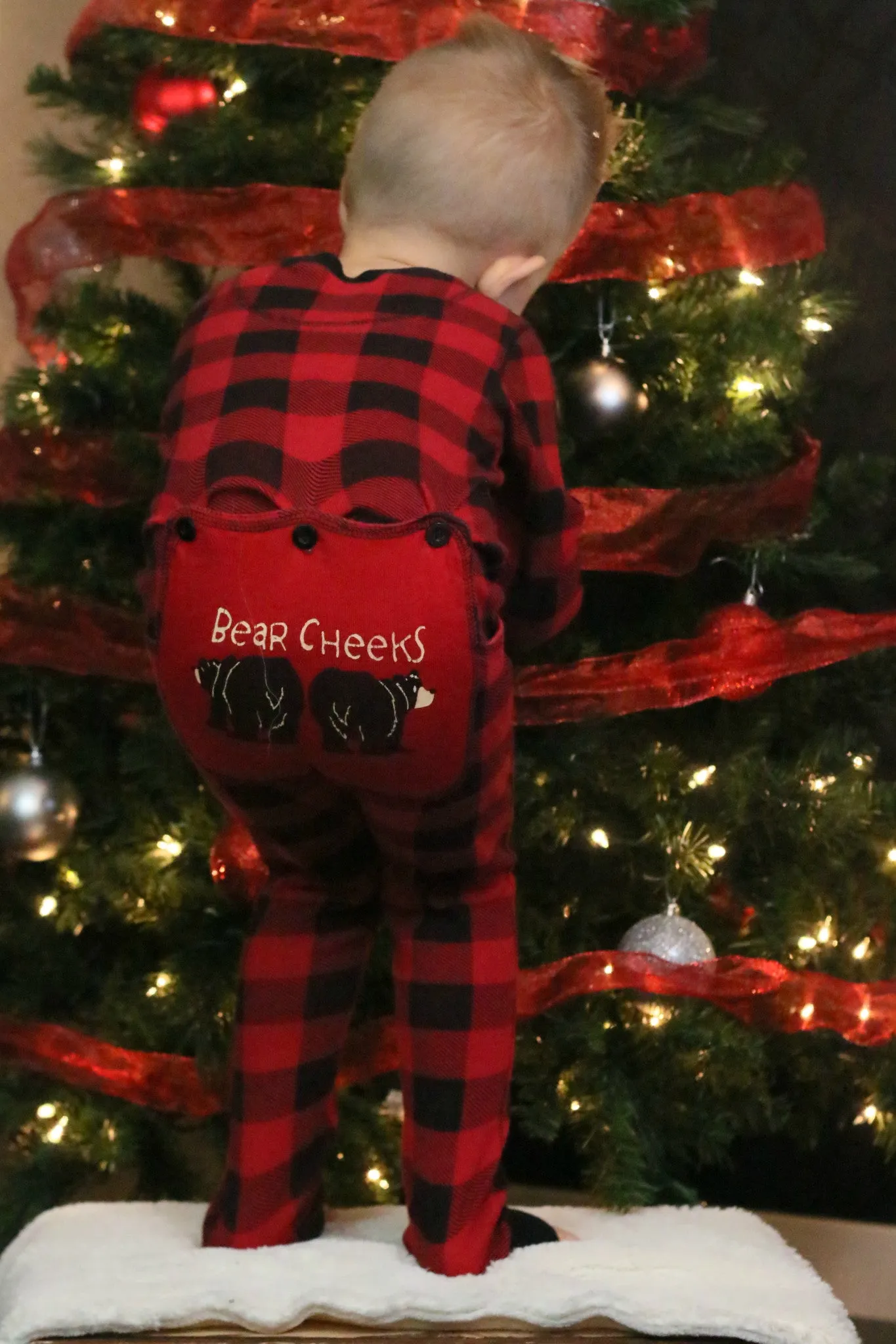 Lazyone Youth & Adult Buffalo Plaid BEAR CHEEKS Flapjack Matching Christmas Pj's