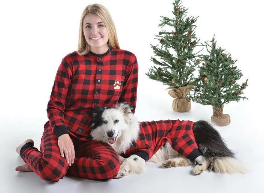 Lazyone Youth & Adult Buffalo Plaid BEAR CHEEKS Flapjack Matching Christmas Pj's