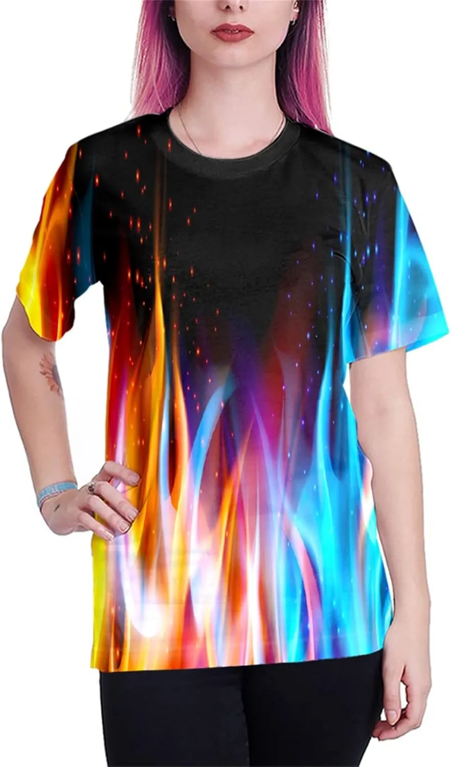 Linnhoy Unisex Men's and Women's Shirts Unisex Fashion Casual Novelty Tees 3D Graphic Adults T-Shirts Teens Tops Size S-XXL