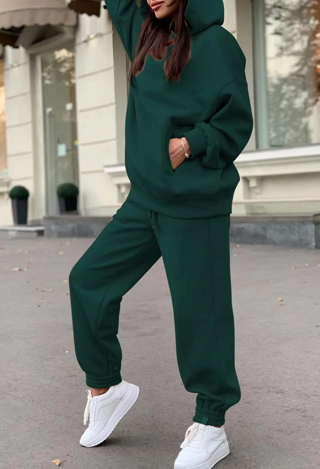 Linsery Women Hoodies Sweatsuit Long Sleeve Hooded Matching Joggers Sweatpants 2 Piece Tracksuit Sets