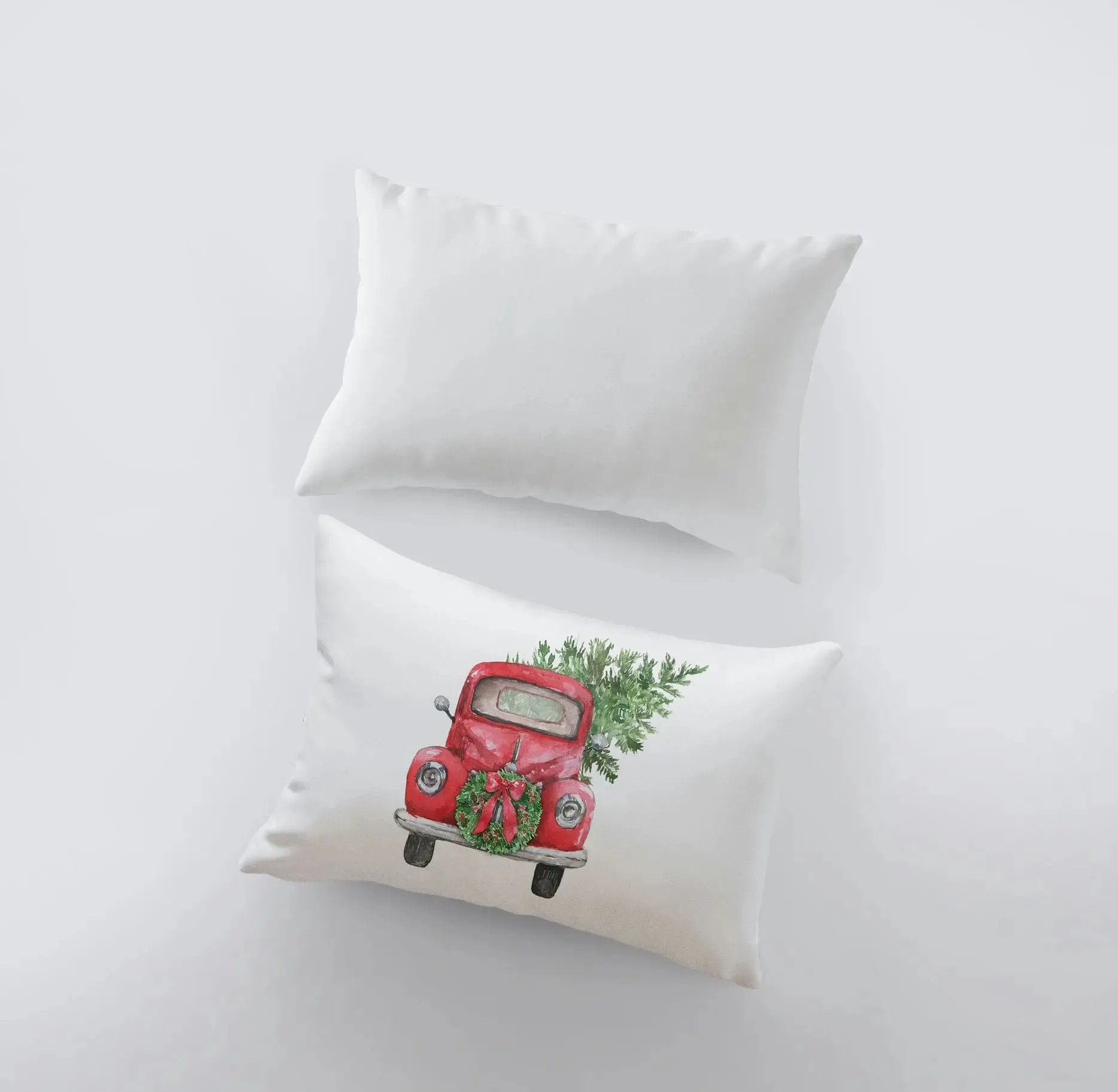 Red Christmas Truck | 18x12 | Wreath Pillow Cover | Red Truck | Christmas Decor | Throw Pillow | Home Decor | Room Decor | Sister Gift