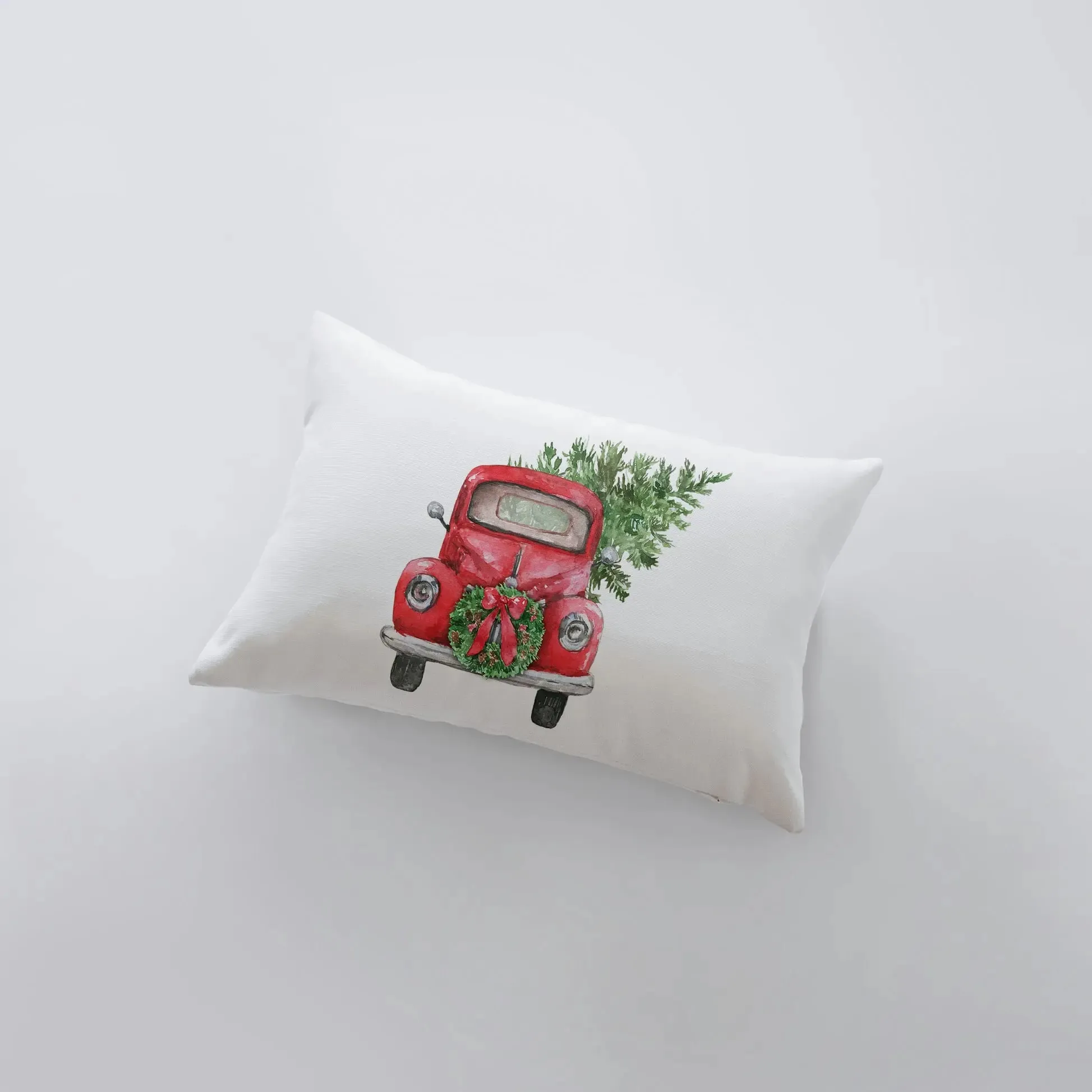 Red Christmas Truck | 18x12 | Wreath Pillow Cover | Red Truck | Christmas Decor | Throw Pillow | Home Decor | Room Decor | Sister Gift