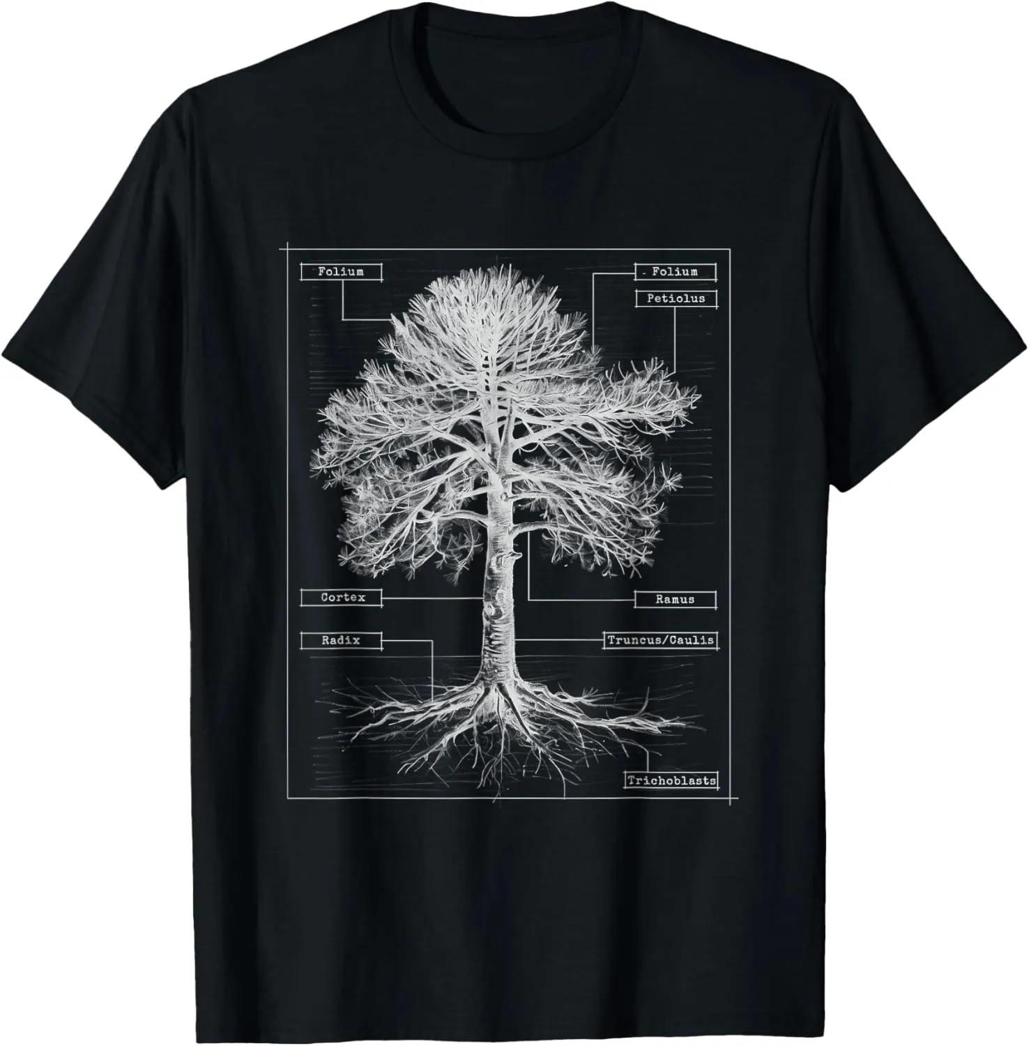 Tree Anatomy Biologist Educational Nature Science Tree Lover T-Shirt